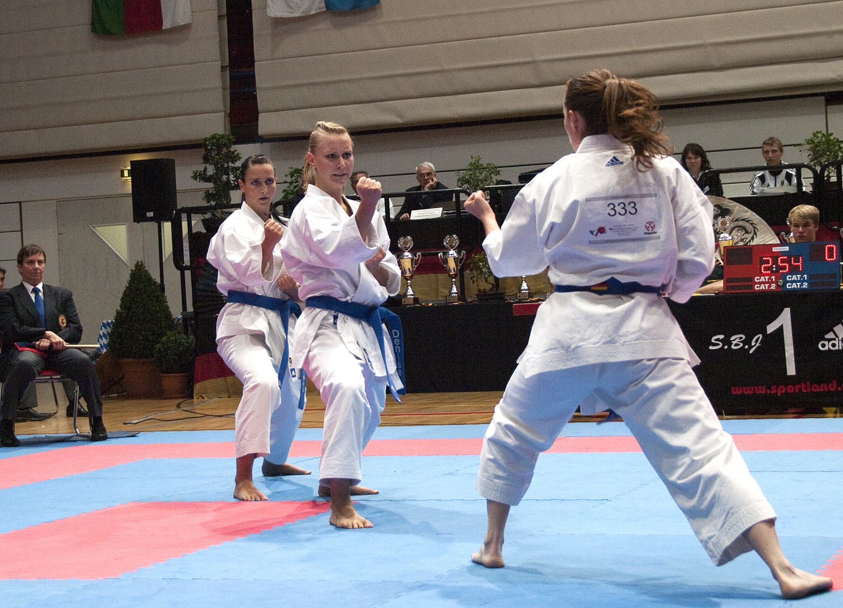 Franziska Krieg, Denise Pawlowsky und Sabine Schneider - Team Kata bei den Karate German Open 2011