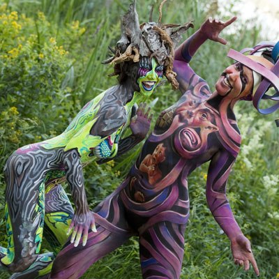 Bodypainting by Johannes Stötter (Italy) & Sanatan Dinda (India) (model right)