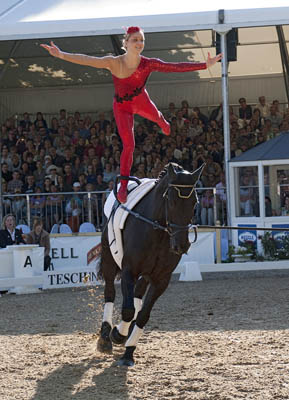 Joanne Eccles (GBR) 1. Platz Einzelvoltigieren Damen auf W.H.Bently